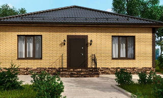 Проекты одноэтажных домов из кирпича | Строй-Бкс - Баксан от 3635 рублей