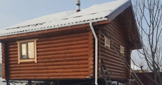 Баня из оцилиндрованного бревна под ключ в Баксане - от 134992 рублей